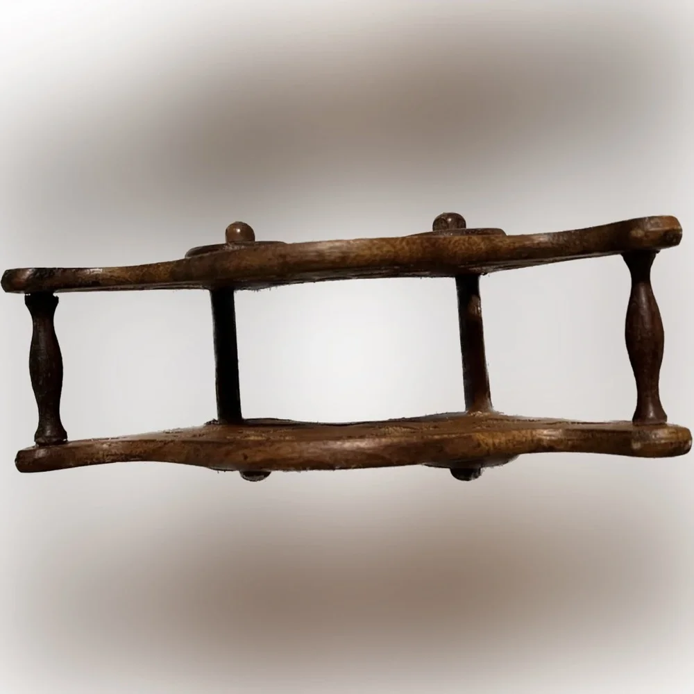 🔴Vintage Wood Carved Cart Coasters 1970’s Tableware Accent Decor